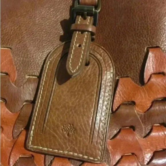 Mulberry brown woven leather satchel handbag - Picture 4 of 13